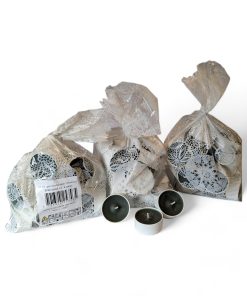 Teelichter, DUNKELGRÜN in weißem Plastikbecher. 3 Beutel à 20 Stk. = 60 Stk.