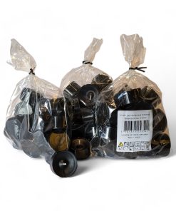 Teelichter, SCHWARZ in schwarzem Plastikbecher. ANGEBOT 3 Beutel à 20 Stk. = 60 Stk.
