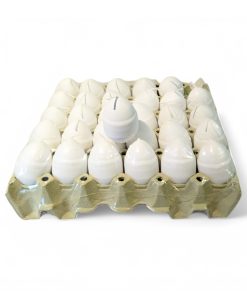 30 styk flotte hvide æggelys med gul midte til påskebordet