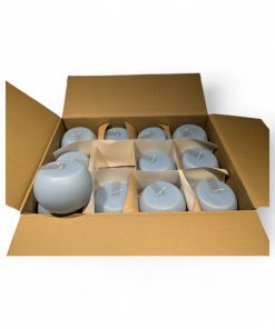 Stearinlys, BLÅ kulelys Ø10 cm. Kasse med 12 stk.