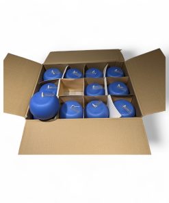 12 styk runde kuglelys med flad top i blå på 10 centimeter