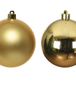 smukke guld plastik julekugler til juletræet diameter 4 centimeter