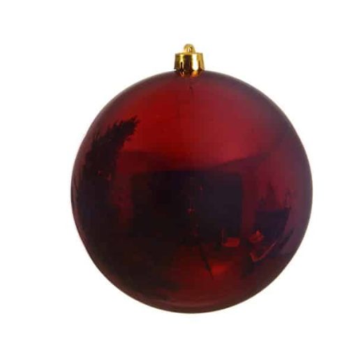 Plastik-Weihnachtskugel, groß DUNKELROT 14 cm, Weihnachtsschmuck zum Aufhängen