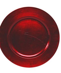 Schale für Dekorationen und Kerzen zu Weihnachten, ROT Ø 28 cm, Plastik