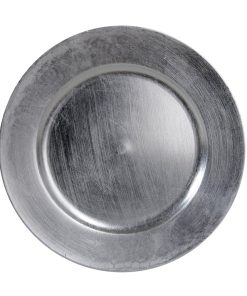 fad til dekorationer og stearinlys sølv 33 centimeter i diameter