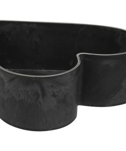 Hjerteform til dekorasjoner. 20 x 21 x 7 cm. GRÅ. Plast