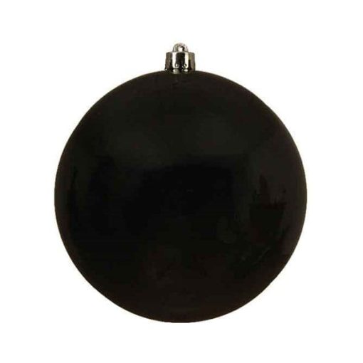 stor julekugle i plastik diameter 14 centimeter blank sort overflade