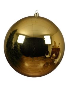 Plastik-Weihnachtskugel, groß GOLD 20 cm, Weihnachtsschmuck für den Weihnachtsbaum und Fenster