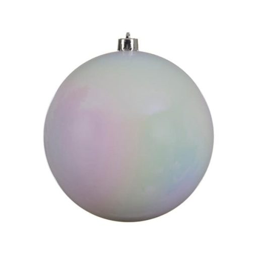 stor julekugle i plastik diameter 20 centimeter blank hvid overflade