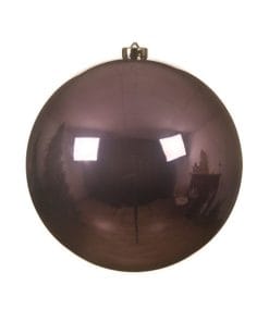 stor julekugle i plastik diameter 20 centimeter blank heather lilla overflade