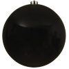 stor blank plastik julekugle diameter 20 centimeter i sort