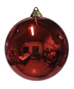 Alternative view of Plast julekule, stor GULL 25 cm., julepynt til oppheng