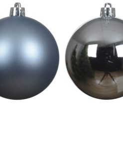 Alternative view of Plastik Weihnachtskugeln HELLBLAU Ø 8 cm. matt und glänzend 6 Stk.
