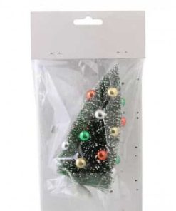 Künstlicher Weihnachtsbaum dekoriert mit Weihnachtskugeln, Plastik-Weihnachtsbaum 10 cm.