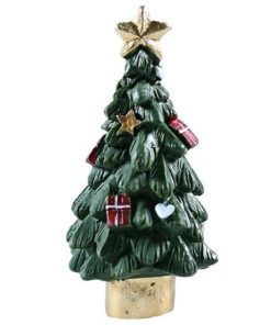 grønt juletræ med pynt som tilbehør til nissedør