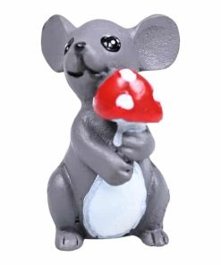 Zubehör für Wichteltür und Weihnachtslandschaften - Maus mit Fliegenpilz.