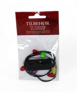 lille farvet LED lyskæde 11 cm som ekstra tilbehør til nissedør og julelandskab