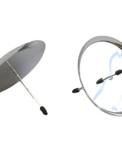 sæt med 4 styk lysholdere på spyd sølv diameter 7 centimeter