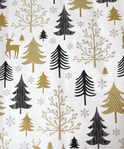 hvid gavepapir med juletræer