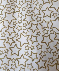 hvid gavepapir med guldstjerner