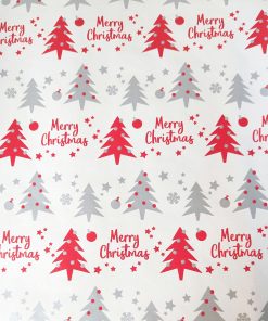 hvid julegavepapir med merry christmas