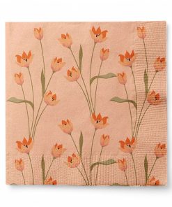 20 styk orange frokost servietter med tulipaner