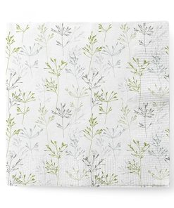 20 styk hvide servietter til foråret med grønne blomsteraks