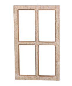 Trevindu i natur med 4 ruter. 14 x 23 cm. til dekorasjon