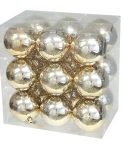 Weihnachtskugeln aus Kunststoff GOLD glänzend. 18 Stück. Ø77 für den Weihnachtsbaum.