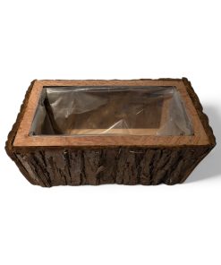 firkantet aflang kurveskjuler i naturbark 14 x 24 centimeter