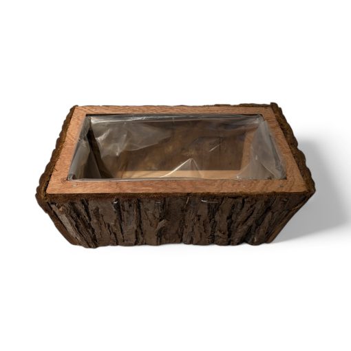 firkantet aflang kurveskjuler i naturbark 14 x 24 centimeter