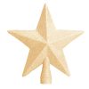 guld glitter topstjerne i plastik til juletræets top Ø 19 cm.