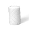 hvide bloklys med flot blank lak overflade diameter 9,6 cm højde 15 cm