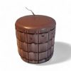 gammelrosa farvede bloklys med flot blank lak overflade diameter 9,6 cm højde 10 cm
