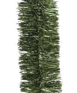 Tyk GRØNN lametta girlande juleranke 270 cm.