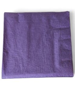 Einfarbige MITTAGS-Servietten DUNKELLILA 20 Stk. 3-lagig 40 x 40 cm.