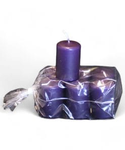 lille mørk lilla stearinlys 4 x 6 centimeter i pose med 6 styk