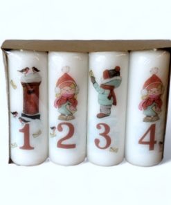 adventslys 1-4 med nisser der poster breve 4 x 12 centimeter