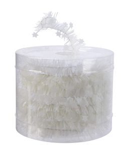 lametta guirlande ø3 hvid 7 meter