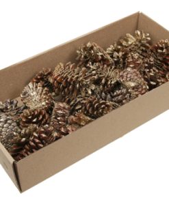 Natur dekorasjon - 32 stk. furukongler, oversaget, GULL ca. 7 cm