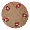 Juletreteppe beige med Nis Family. Dia. 100 cm.