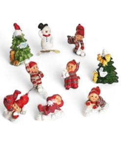 Babynisselandskap med 9 forskjellige babynissefigurer 4 cm høye