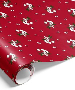 Gavepapir 70 cm. x 5 m. Rød print med julehjerter. Til julegaver