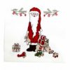 Weihnachtsservietten, MITTAGESSEN, weiß mit Weihnachtsmann mit Geschenksack 20 Stk.