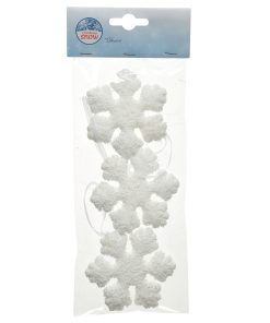 Schneeflocke zum Aufhängen, WEISS, 3 Stk. Dicke Schneekristalle aus Schaum.