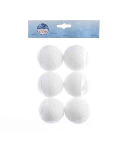 Künstliche Schneebälle Ø6 cm. weiß für Weihnachtslandschaft und -dekoration, 6 Stück.