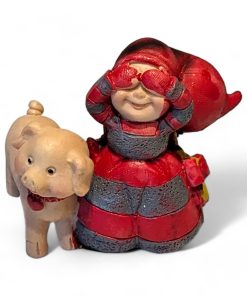 Pobra Babynissenmädchen auf dem Land mit Schwein – 6 cm.