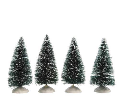 Künstliche Weihnachtsbäume mit Schnee für Schneelandschaft zu Weihnachten. 4 Stk. 10 cm.