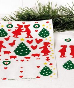 Pobra Vinyl-Klebeblatt mit Wichteln für Fenster – A3 42 cm. Feiern Sie Weihnachten mit Kindern
