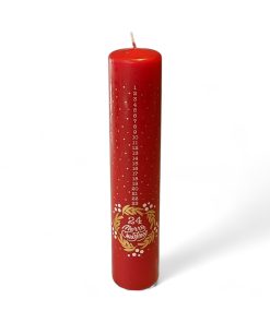 Kalenderkerze ROT Merry Christmas 5 x 25 cm.